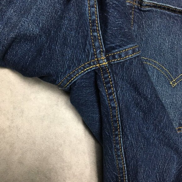 Levis Mens 502 Taper Fit Blue Jeans size 40x30 Stretch Denim Pants Copper Rivets - Picture 11 of 13